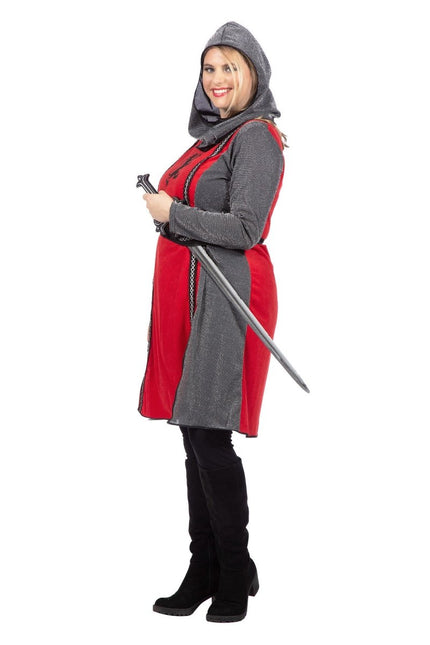 Middeleeuwse ridder jurk rood/grijs - Partywinkel - 8720059070398
