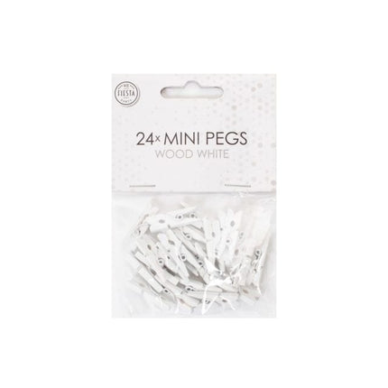 Mini Knijpers Hout Wit 24st van WeFiesta koop je bij Partywinkel