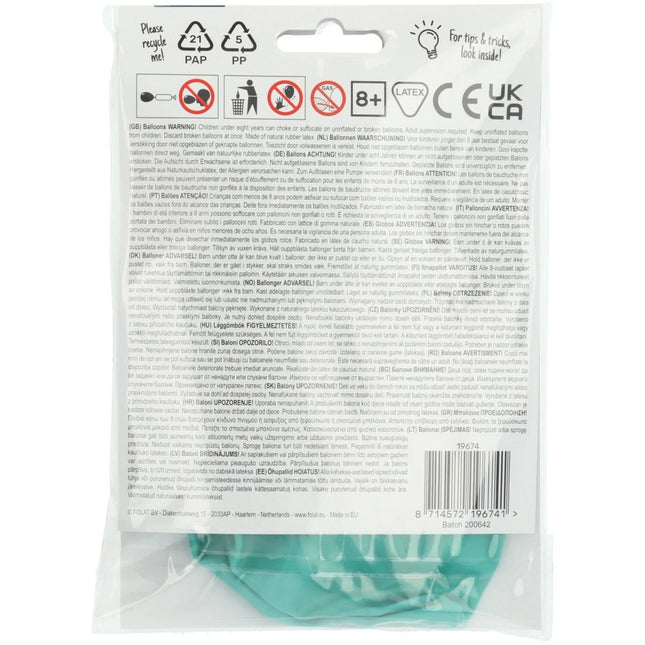 Mintgroene Ballon Powder Pistache 80cm van Folat koop je bij Partywinkel