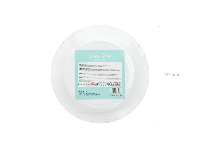 Mintgroene Bordjes Karton Goud 18cm 6st van Partydeco koop je bij Partywinkel