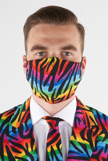 Mondkapje Herbruikbaar Rainbow van OppoSuits koop je bij Partywinkel