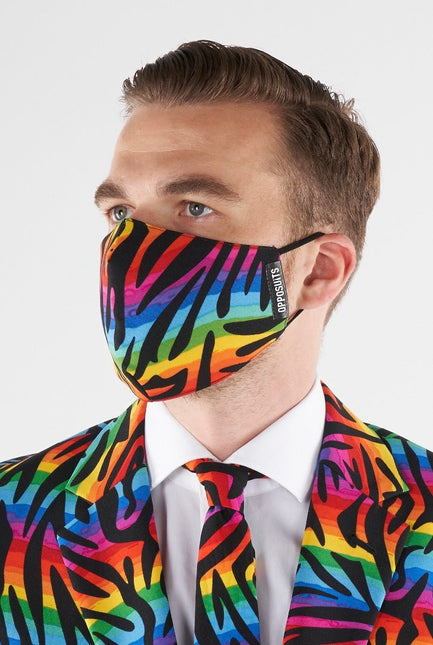 Mondkapje Herbruikbaar Rainbow van OppoSuits koop je bij Partywinkel