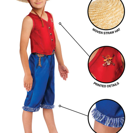 One Piece Monkey D. Luffy Costume Ragazzi