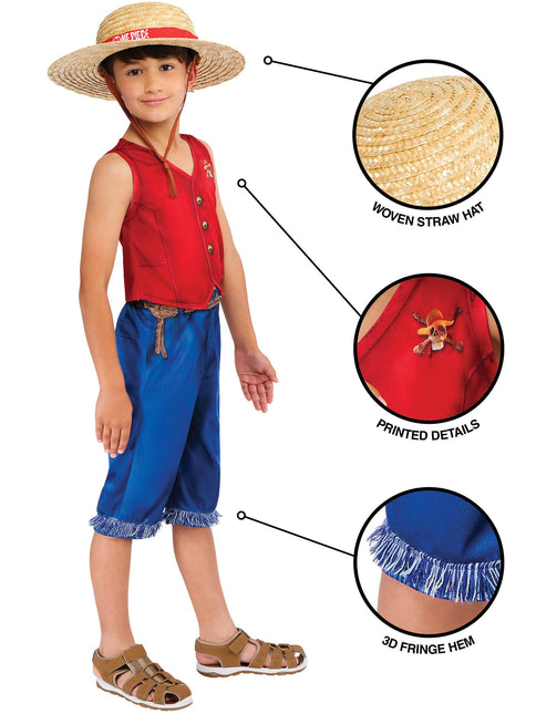 One Piece Monkey D. Luffy Costume Ragazzi