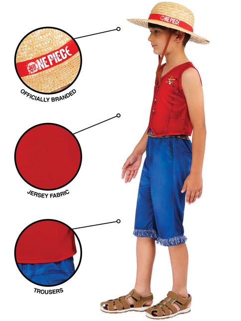 One Piece Monkey D. Luffy Costume Ragazzi
