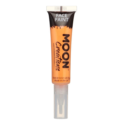 Moon Creations Face Paint met kwast Applicator Orange 15ml van Moon Creations koop je bij Partywinkel