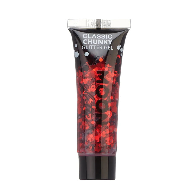 Moon Glitter Classic Chunky Glitter Gel Red 12ml van Moon Creations koop je bij Partywinkel