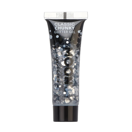 Moon Glitter Classic Chunky Glitter Gel Silver 12ml van Moon Creations koop je bij Partywinkel