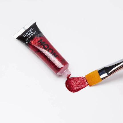 Moon Glitter Classic Fine Glitter Gel Red 12ml van Moon Creations koop je bij Partywinkel