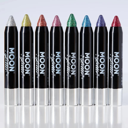 Moon Glitter Holographic Body Crayons Blue 3.2g van Moon Creations koop je bij Partywinkel
