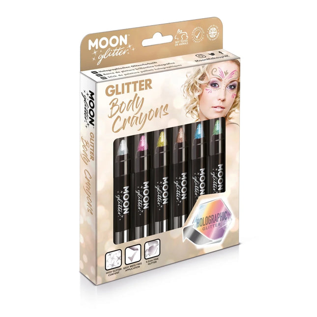Moon Glitter Holographic Body Crayons Red 3.2g van Moon Creations koop je bij Partywinkel