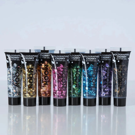 Moon Glitter Holographic Chunky Glitter Gel Gold 12ml van Moon Creations koop je bij Partywinkel