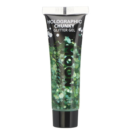 Moon Glitter Holographic Chunky Glitter Gel Green 12ml van Moon Creations koop je bij Partywinkel