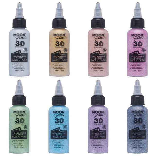 Moon Glitter Holographic Glitter Fabric Paint Rose Gold 30ml van Moon Creations koop je bij Partywinkel