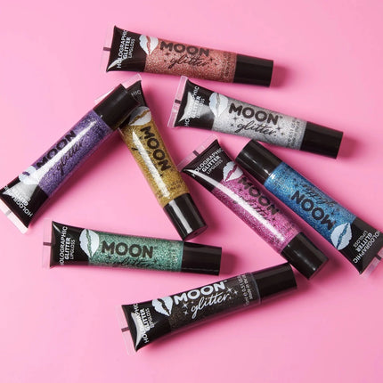 Moon Glitter Holographic Glitter Lipgloss Gold 15ml van Moon Creations koop je bij Partywinkel