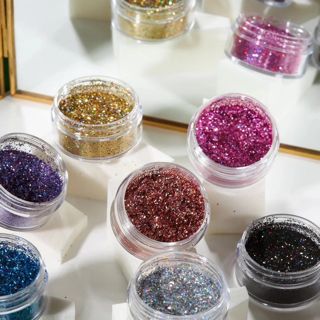 Moon Glitter Holographic Glitter Shakers Black 5g van Moon Creations koop je bij Partywinkel