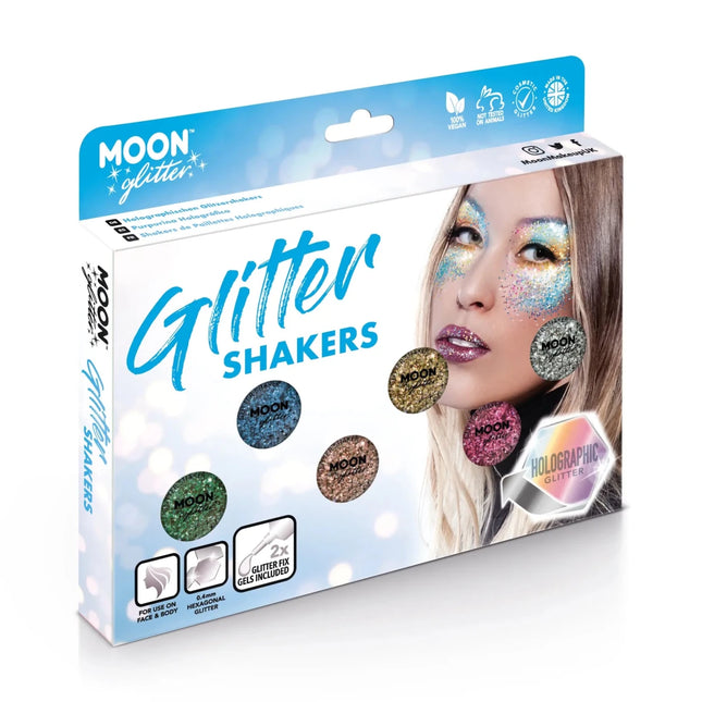 Moon Glitter Holographic Glitter Shakers Rose Gold 5g van Moon Creations koop je bij Partywinkel