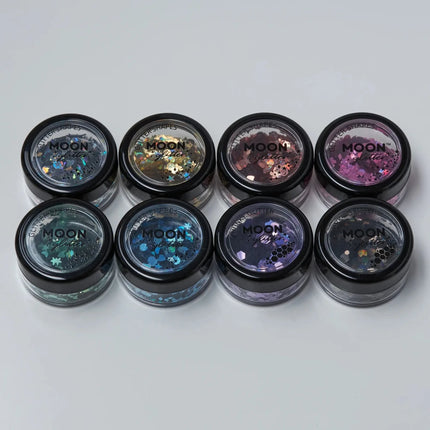 Moon Glitter Holographic Glitter Shapes Silver 3g van Moon Creations koop je bij Partywinkel