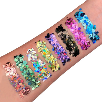 Moon Glitter Holographic Glitter Shapes Silver 3g van Moon Creations koop je bij Partywinkel