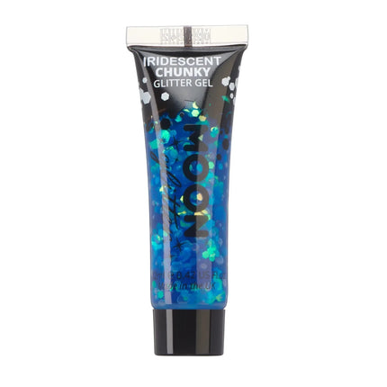 Moon Glitter Iridescent Chunky Glitter Gel Blue 12ml van Moon Creations koop je bij Partywinkel