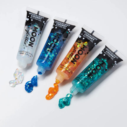 Moon Glitter Iridescent Chunky Glitter Gel Green 12ml van Moon Creations koop je bij Partywinkel