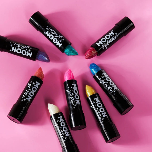 Moon Glitter Iridescent Glitter Lipstick Green 4.2g van Moon Creations koop je bij Partywinkel