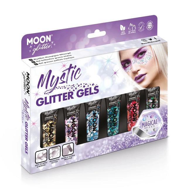 Moon Glitter Mystic Chunky Glitter Gel Frozen 12ml van Moon Creations koop je bij Partywinkel