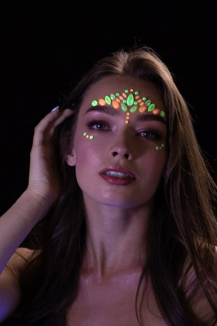 Moon Glow Glow in the Dark Face Jewels Pink Flamingo van Moon Creations koop je bij Partywinkel