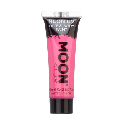 Moon Glow Intense Neon UV Face Paint Intense Pink 12ml van Moon Creations koop je bij Partywinkel