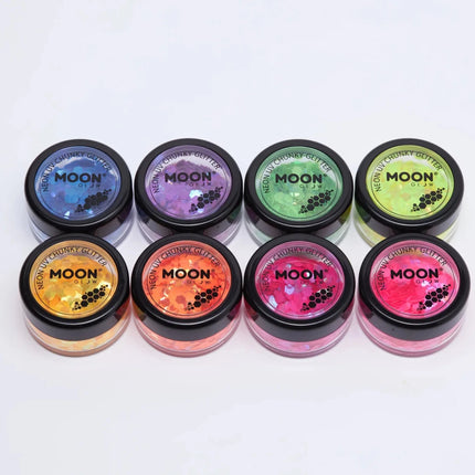 Moon Glow Neon UV Chunky Glitter Yellow 3g van Moon Creations koop je bij Partywinkel