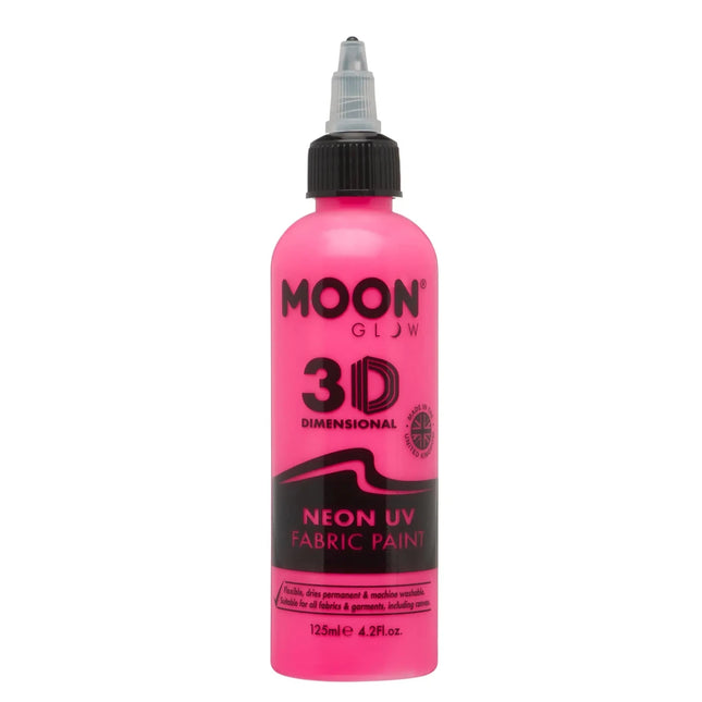 Moon Glow Neon UV Fabric Paint 125ml Intense Pink 125ml van Moon Creations koop je bij Partywinkel
