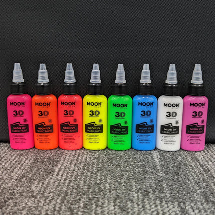 Moon Glow Neon UV Fabric Paint 30ml Intense Blue 30ml van Moon Creations koop je bij Partywinkel
