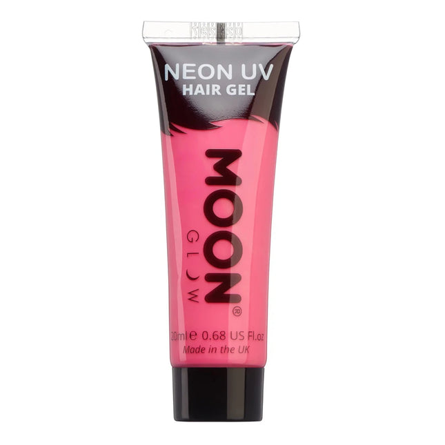 Moon Glow Neon UV Hair Gel Intense Pink 20ml van Moon Creations koop je bij Partywinkel