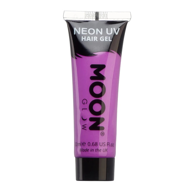 Moon Glow Neon UV Hair Gel Intense Purple 20ml van Moon Creations koop je bij Partywinkel