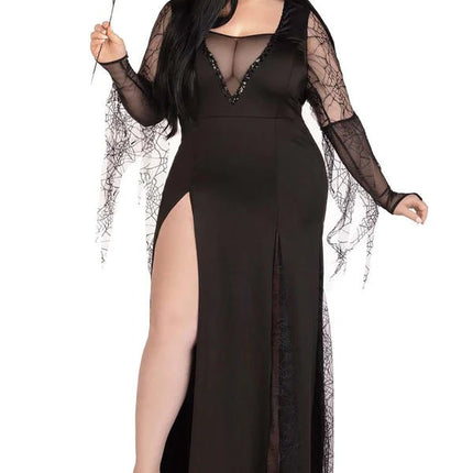 Morticia Jurk Dames Plus Size Leg Avenue - Partywinkel - 714718568119