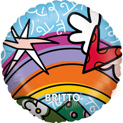 Palloncino colorato all’elio Britto, rotondo, vuoto, 45 cm