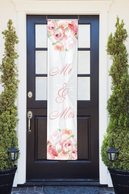 Mr, & Mrs, Banner Rozen 1,8m van Folat koop je bij Partywinkel