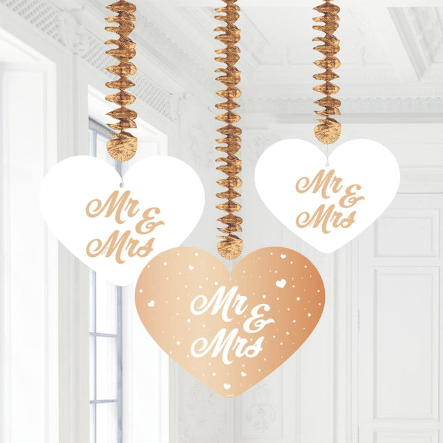 Mr, & Mrs, Hangdecoratie 70cm 3st van Folat koop je bij Partywinkel