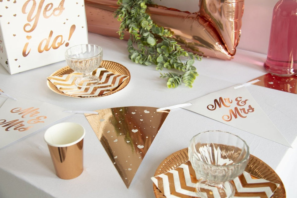 Mr, & Mrs, Slingers Rose Goud 6m van Folat koop je bij Partywinkel