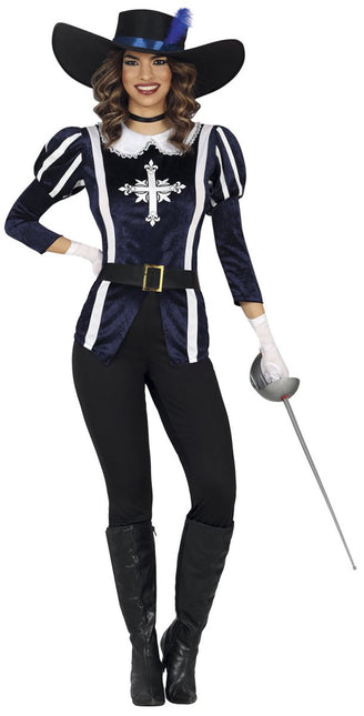 Musketier Kostuum Blauw Dames van Fiestas Guirca koop je bij Partywinkel