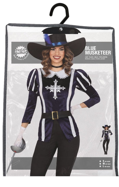 Musketier Kostuum Blauw Dames van Fiestas Guirca koop je bij Partywinkel