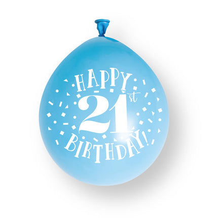 Palloncini in lattice da 10 ct "Happy 21st Birthday" da 23 cm