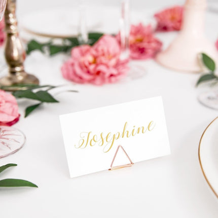 Naamkaarthouders Triangle Rose Goud 2,3cm 10st van Partydeco koop je bij Partywinkel