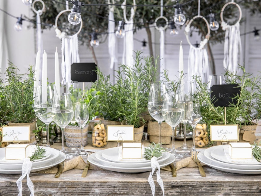 Naamkaartjes Goud Lijst 9,5cm 10st van Partydeco koop je bij Partywinkel