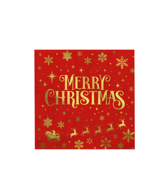 Tovaglioli - Merry Christmas Red
