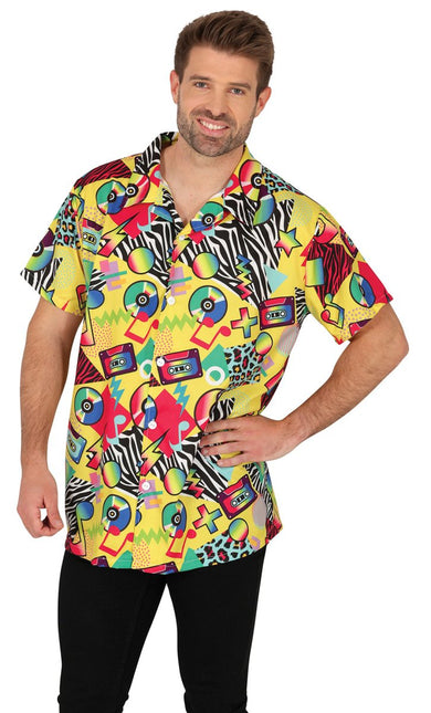 Neon 80S Blouse Heren - Partywinkel - 8434077271803