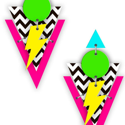 Neon 80S Oorbellen - Partywinkel - 8434077271704