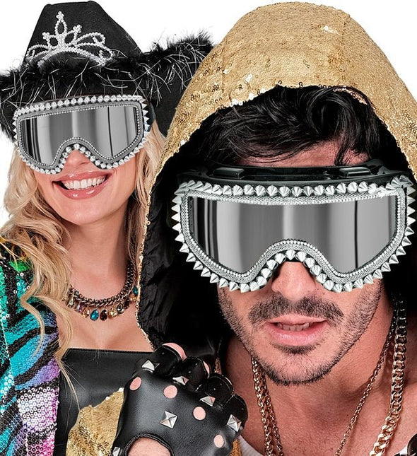 Neon 80S Skibril Zilver van Widmann koop je bij Partywinkel