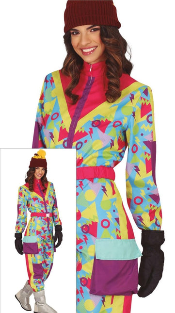 Neon 80S Skipak Blauw Geel Dames - Partywinkel - 8434077862438