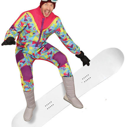 Neon 80S Skipak Blauw Geel Heren - Partywinkel - 8434077862377